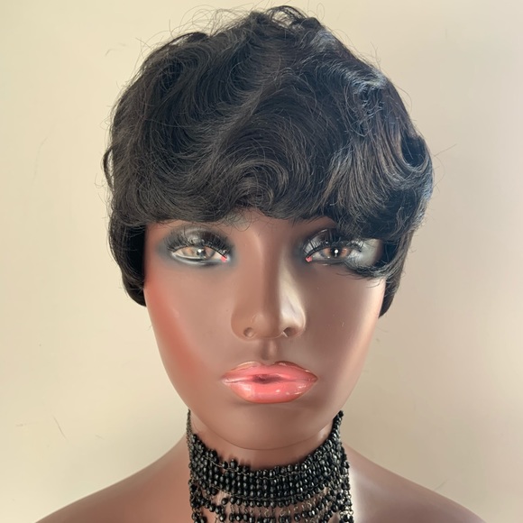 Vintage Style Black Pun Curl Synthetic Wig for Daily Wear or Events - Picture 5 of 6